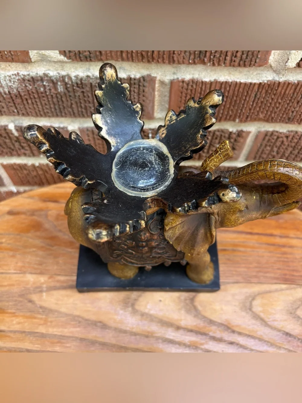 Indian Elephant Statue Figure Artful Design Base vintage No bowl